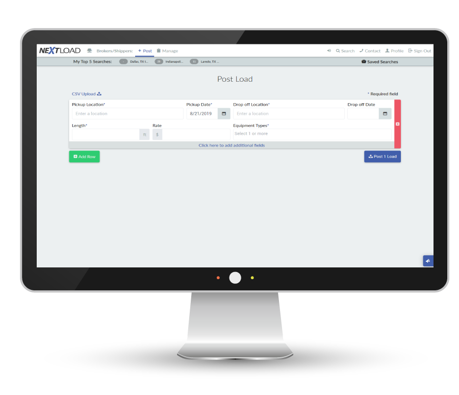 Brokers and shippers can post loads on Nextload for free