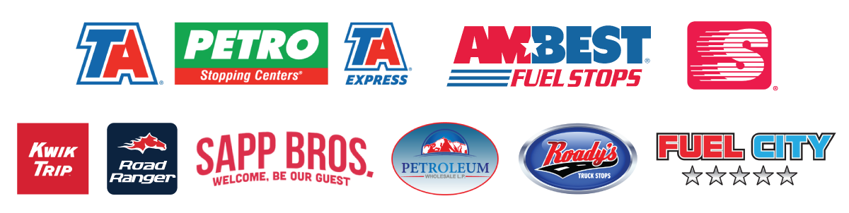 TCS Fuel Card In-Network Truck Stop Partners. Save on fuel at TA, Petro, TA Express, Ambest, Speedway, KwikTrip, Road Ranger, Sapp Bros., Fuel City, Roady's, PWI